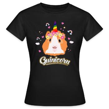 Costume de licorne de cochon d'Inde Guinée - T-shirt Femme - noir - Devant - AI Model Female 172 dark (172cm)