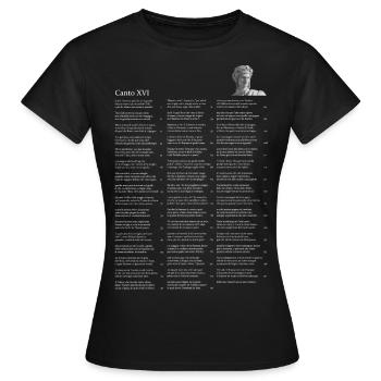 Dante - Divine Comedy - Canto XVI - Women's T-Shirt - black - Front - AI Model Female 172 dark (172cm)