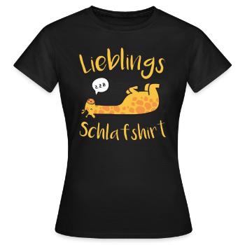 Giraffe late riser pajamas sleep shirt - Women's T-Shirt - black - Front - AI Model Female 172 dark (172cm)