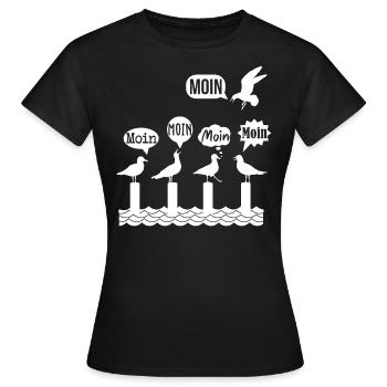 Moin seagull funny northern Germany motif - Women's T-Shirt - black - Front - AI Model Female 172 dark (172cm)