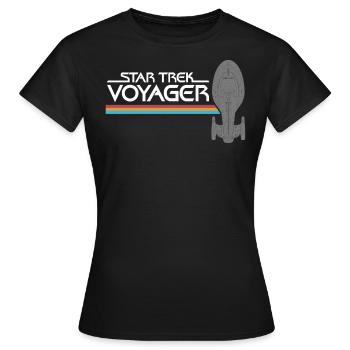 Star Trek Voyager Regenbogen Logo - Women's T-Shirt - black - Front - AI Model Female 172 dark (172cm)