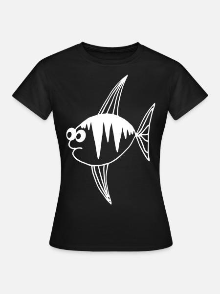 Cartoon Fisch - lustiges Fische Design - Frauen T-Shirt - Schwarz