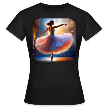 Prima Ballerina I - Frauen T-Shirt - Schwarz - Vorne - AI Model Female 172 dark (172cm)