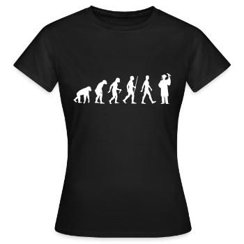 Student evolution students studying - Women's T-Shirt - black - Front - AI Model Female 172 dark (172cm)
