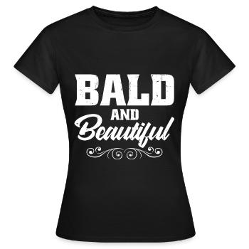 Kahl und schön - Frauen T-Shirt - Schwarz - Vorne - AI Model Female 172 dark (172cm)