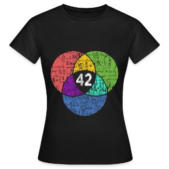 42 - Nerd Geek - science fiction - Women's T-Shirt - black - Front - AI Model Female 172 dark (172cm)