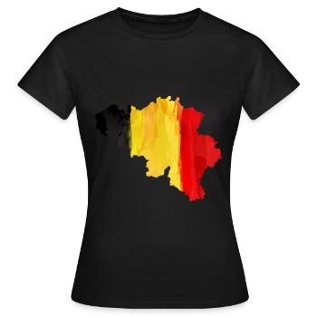 Belgique - T-shirt Femme - noir - Devant - AI Model Female 172 dark (172cm)