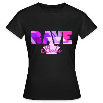 Rave babe - Women's T-Shirt - black - Front - AI Model Female 172 dark (172cm)
