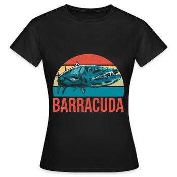 Cadeau pour les amateurs de poissons Barracuda - T-shirt Femme - noir - Devant - AI Model Female 172 dark (172cm)