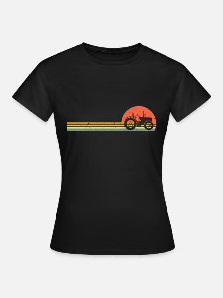 Tractor Retro Farmer Trecker Farmer Vintage - Women's T-Shirt - black