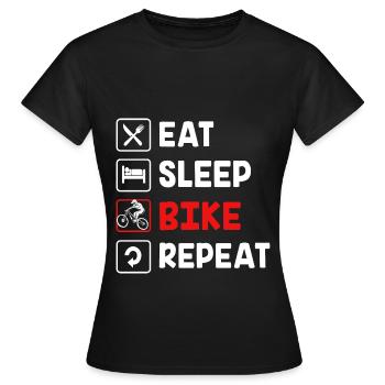 Mountainbike Mountainbiken Mountainbiker - Frauen T-Shirt - Schwarz - Vorne - AI Model Female 172 dark (172cm)
