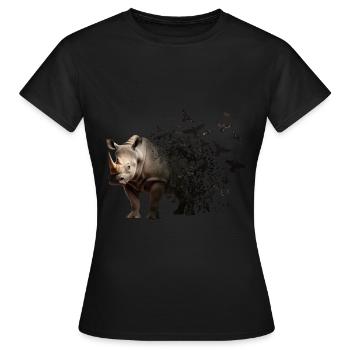 Nashorn - Frauen T-Shirt - Schwarz - Vorne - AI Model Female 172 dark (172cm)