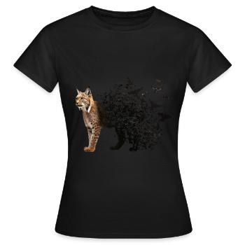 Luchs - Frauen T-Shirt - Schwarz - Vorne - AI Model Female 172 dark (172cm)