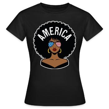 Amerika Afro - Frauen T-Shirt - Schwarz - Vorne - AI Model Female 172 dark (172cm)