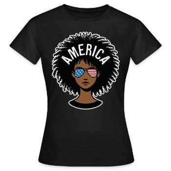 Amerika Afro - Frauen T-Shirt - Schwarz - Vorne - AI Model Female 172 dark (172cm)