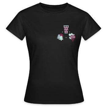 Pfalz im Herz in Tuerkis und Beere - Frauen T-Shirt - Schwarz - Vorne - AI Model Female 172 dark (172cm)