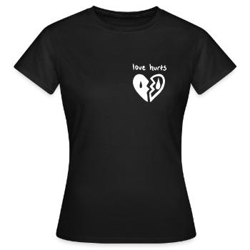 Love Hurts. Liebe tut weh - Frauen T-Shirt - Schwarz - Vorne - AI Model Female 172 dark (172cm)