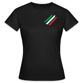 Italien Flagge - Steifen - Frauen T-Shirt - Schwarz - Vorne - AI Model Female 172 dark (172cm)