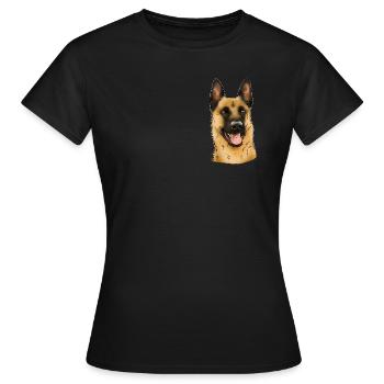 Tête de malinois (pour textiles foncés) - T-shirt Femme - noir - Devant - AI Model Female 172 dark (172cm)
