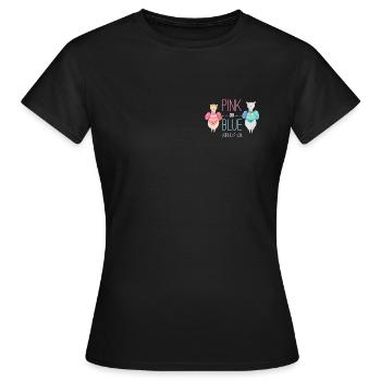 Geschlecht enthüllen Baby Familie Schwangerschaft - Frauen T-Shirt - Schwarz - Vorne - AI Model Female 172 dark (172cm)