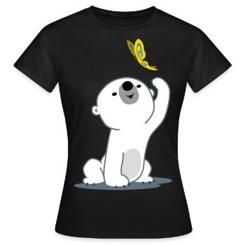 Niedlicher Trickfilm Eisbärbaby Cheerful Madness!! - Frauen T-Shirt - Schwarz - Vorne - AI Model Female 172 dark (172cm)