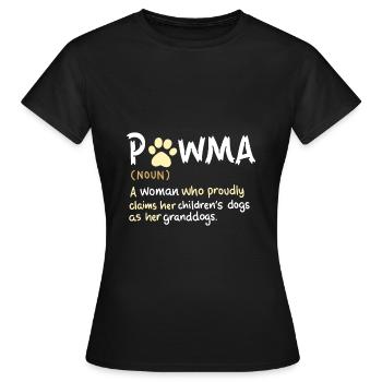 Pawma Dogs Mom and Grandmother with Paw Print - Women's T-Shirt - black - Front - AI Model Female 172 dark (172cm)