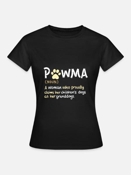 Pawma chiens maman et grand-mère avec empreinte de pattes - T-shirt Femme - noir