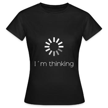 I´m thinking - Frauen T-Shirt - Schwarz - Vorne - AI Model Female 172 dark (172cm)