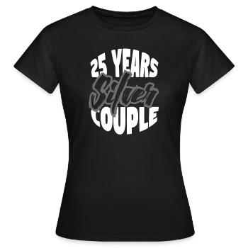 25 years! Silver Couple - Silver Wedding - Women's T-Shirt - black - Front - AI Model Female 172 dark (172cm)
