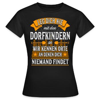 Dorfkinder - Frauen T-Shirt - Schwarz - Vorne - AI Model Female 172 dark (172cm)