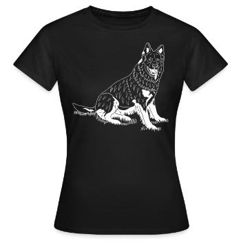 Altdeutscher Schäferhund - Frauen T-Shirt - Schwarz - Vorne - AI Model Female 172 dark (172cm)