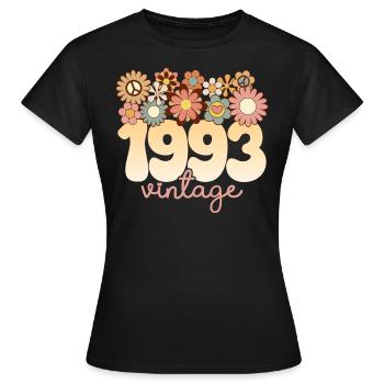Retro Groovy 1993 Fête Anniversaire Femme 30 Ans - T-shirt Femme - noir - Devant - AI Model Female 172 dark (172cm)