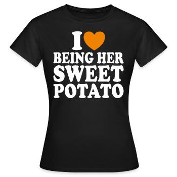 J'aime Être Sa Patate Douce Couple Thanksgiving - T-shirt Femme - noir - Devant - AI Model Female 172 dark (172cm)