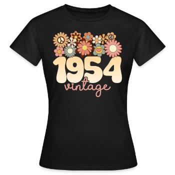Vintage Woman Year 1954 70 Years Anniversary - Women's T-Shirt - black - Front - AI Model Female 172 dark (172cm)