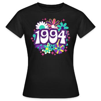 Retro Groovy Jahr 1994 Frau 30 Jahre Jubiläum - Frauen T-Shirt - Schwarz - Vorne - AI Model Female 172 dark (172cm)