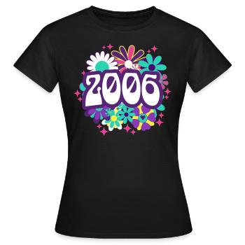 Rétro Groovy Année 2006 Femme 18 Ans Anniversaire - T-shirt Femme - noir - Devant - AI Model Female 172 dark (172cm)
