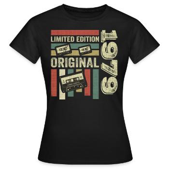 Millésime 1979 - citation d’anniversaire rétro 1979 - T-shirt Femme - noir - Devant - AI Model Female 172 dark (172cm)