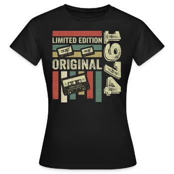 Millésime 1974 - citation d’anniversaire rétro 1974 - T-shirt Femme - noir - Devant - AI Model Female 172 dark (172cm)