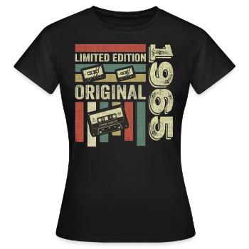 Millésime 1965 - citation d’anniversaire rétro 1965 - T-shirt Femme - noir - Devant - AI Model Female 172 dark (172cm)