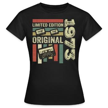 Millésime 1973 - citation d’anniversaire rétro 1973 - T-shirt Femme - noir - Devant - AI Model Female 172 dark (172cm)
