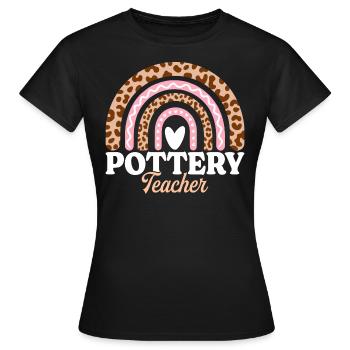 Arc-En-Ciel Prof Femme Enseignante De Poterie - T-shirt Femme - noir - Devant - AI Model Female 172 dark (172cm)