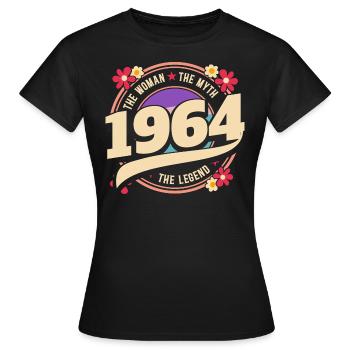 Année 1964 La Légende 60 Ans Anniversaire - T-shirt Femme - noir - Devant - AI Model Female 172 dark (172cm)