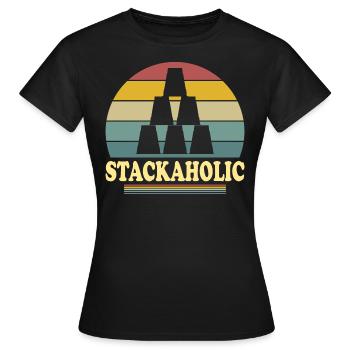 Cup Stacing Stackaholic Sport Stacking - Women's T-Shirt - black - Front - AI Model Female 172 dark (172cm)