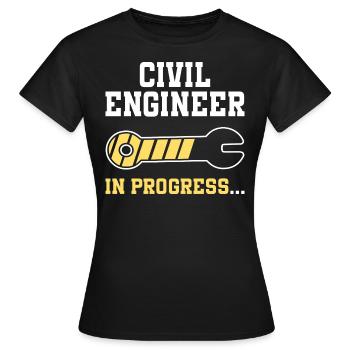 Ingénierie Futur Ingénieur Génie Civil - T-shirt Femme - noir - Devant - AI Model Female 172 dark (172cm)