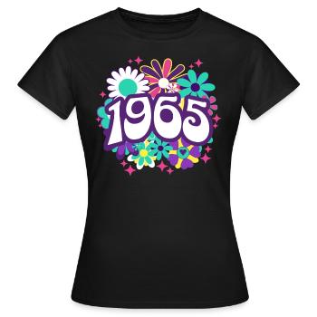 Retro Groovy Jahr 1965 Frauen 60 Jahre alt Geburtstag - Frauen T-Shirt - Schwarz - Vorne - AI Model Female 172 dark (172cm)
