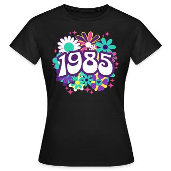 Retro Groovy Jahr 1985 Frauen 40 Jahre alter Geburtstag - Frauen T-Shirt - Schwarz - Vorne - AI Model Female 172 dark (172cm)