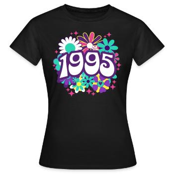 Retro Groovy Year 1995 Women 30 Years Birthday - Women's T-Shirt - black - Front - AI Model Female 172 dark (172cm)