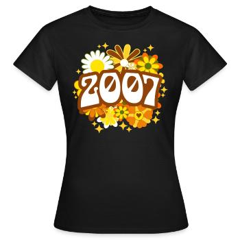 Rétro Groovy Année 2007 Femme 18 Ans Anniversaire - T-shirt Femme - noir - Devant - AI Model Female 172 dark (172cm)