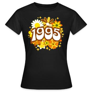 Retro Groovy Year 1995 Women 30 Years Birthday - Women's T-Shirt - black - Front - AI Model Female 172 dark (172cm)
