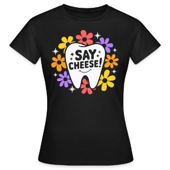 Retro Dental Humor Woman Dentist - Women's T-Shirt - black - Front - AI Model Female 172 dark (172cm)